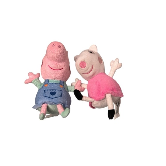 Peppa Pig and Suzy Sheep Character Plush in Pink and Blue - Picture 1 of 4
